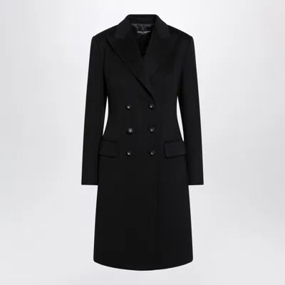 Dolce & Gabbana Double-breasted Wool Coat In Black