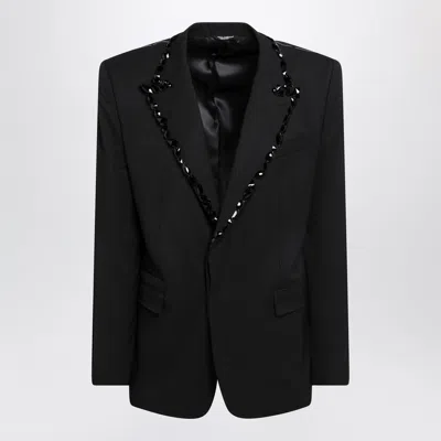 Dolce & Gabbana Embellished Woolblend Blazer In Black