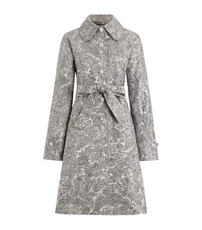 Dolce & Gabbana Dolce&gabbana Embroidered Floral Wrap Coat In Gray
