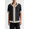Dolce & Gabbana Men Hawaii Shirt With Logo And Striped Print In Multi