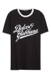 Dolce & Gabbana Round Neck T-shirt In Cotton In Black