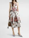 Dolce & Gabbana Cotton Dress With A Bouquet Of Flowers Print Dresses White In Multi