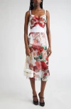 Dolce & Gabbana Multicolor Skirt With All-over Floral Motif In Silk Woman In Ha5pd B.rose Antiche F.bco