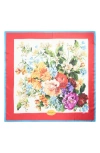 Dolce & Gabbana Dolce&gabbana Floral Print Silk Twill Square Scarf In Red