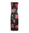 Dolce & Gabbana Women Black Dress With All-over Floral Print In Silk Woman In Black