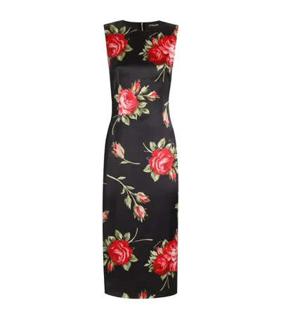 DOLCE & GABBANA DOLCE&GABBANA FLORAL SLEEVELESS MIDI DRESS