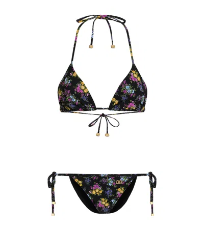 DOLCE & GABBANA DOLCE&GABBANA FLORAL TRIANGLE BIKINI