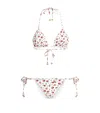 Dolce & Gabbana Small Rose-print Triangle Bikini In White