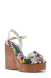 Dolce & Gabbana Dolce&gabbana Gardenia Print Platform Sandal In Mix Fiori Cretonne
