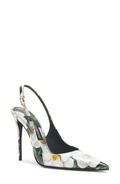 DOLCE & GABBANA DOLCE&GABBANA GARDENIA PRINT SLINGBACK PUMP