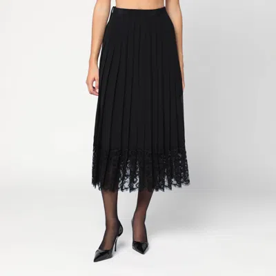 Dolce & Gabbana Gonna Midi In Chiffon And Black Lace