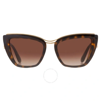 Dolce & Gabbana Dolce And Gabbana Gradient Brown Cat Eye Ladies Sunglasses Dg6144 502/13 54