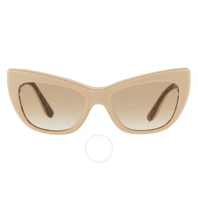 Dolce & Gabbana Dolce And Gabbana Gradient Light Brown Cat Eye Ladies Sunglasses Dg4417 338113 54 In Brown / White
