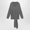 Dolce & Gabbana V-neck Knotted Cashmere Sweater Clothing In Gray