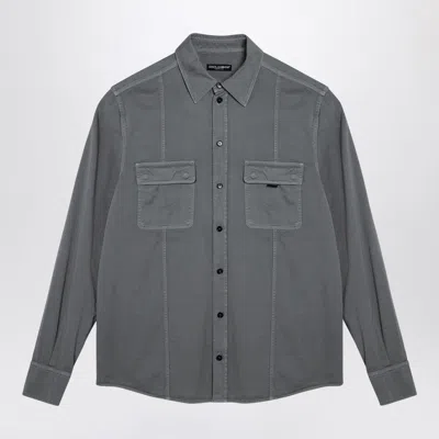 Dolce & Gabbana Dolce&gabbana Grey Cotton Over Shirt In Gray