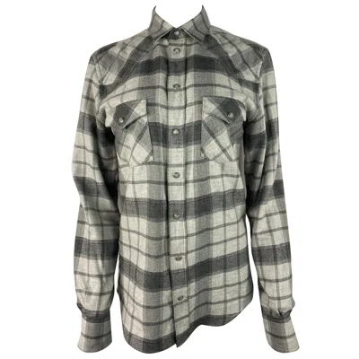 Pre-owned Dolce & Gabbana Dolce And Gabbana Grey Cotton Plaid Button Down Shirt In Gray