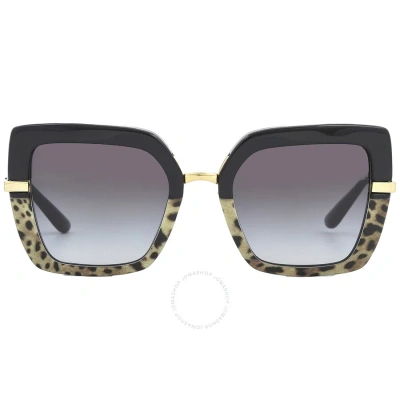 Dolce & Gabbana Dolce And Gabbana Grey Gradient Butterfly Ladies Sunglasses Dg4373 32448g 52 In Black / Grey