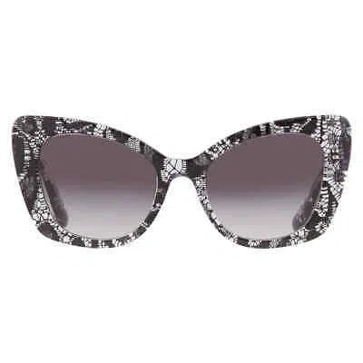 Pre-owned Dolce & Gabbana Dolce And Gabbana Grey Gradient Butterfly Ladies Sunglasses Dg4405 32878g 53 In Gray