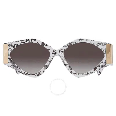 Dolce & Gabbana Dolce And Gabbana Grey Gradient Irregular Ladies Sunglasses Dg4396f 33148g 55 In White