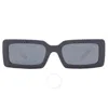 Dolce & Gabbana Dolce And Gabbana Grey Mirrored Black Rectangular Ladies Sunglasses Dg4447b 30906g 53 In Black / Grey