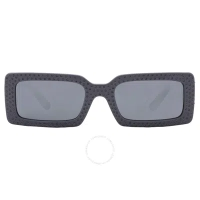 Dolce & Gabbana Dolce And Gabbana Grey Mirrored Black Rectangular Ladies Sunglasses Dg4447b 30906g 53 In Black / Grey
