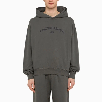 DOLCE & GABBANA DOLCE&GABBANA | GREY SWEATSHIRT HOODIE WITH LOGO