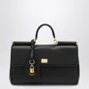 Dolce & Gabbana Black Handbag With Padlock Detail And Adjustable And Removable Shoulder Strap In Leather Woman In White