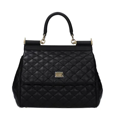 Dolce & Gabbana Dolce&gabbana Handbags Sicily Medium Women Leather Black