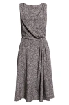 Dolce & Gabbana Heavy Crepe Dress With Chevron Print Dresses Grey In Gray