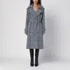 Dolce & Gabbana Houndstooth Wool Checked Coat In Grey