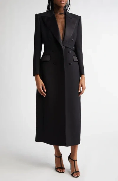Dolce & Gabbana Dolce&gabbana Hourglass Double Breasted Wool Blend Coat In N0000 Nero
