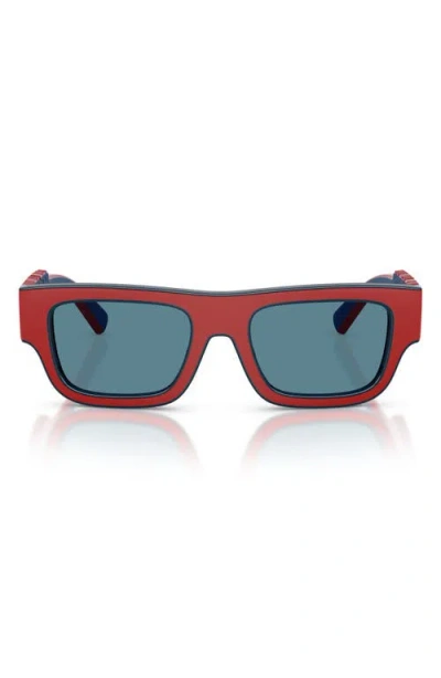 Dolce & Gabbana Dolce&gabbana Kids' 47mm Small Rectangular Sunglasses In Red