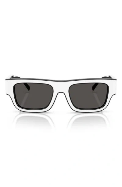 Dolce & Gabbana Dolce&gabbana Kids' 47mm Small Rectangular Sunglasses In White
