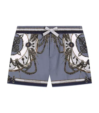 Dolce & Gabbana Dolce&gabbana Kids Cargo Print Shorts In Blue