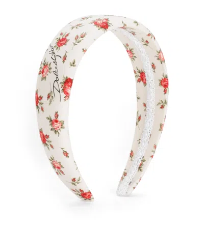 Dolce & Gabbana Dolce&gabbana Kids Cotton Floral Headband In White