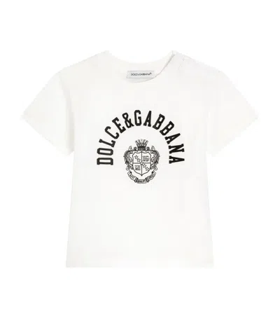Dolce & Gabbana Dolce&gabbana Kids Cotton Logo T-shirt In White