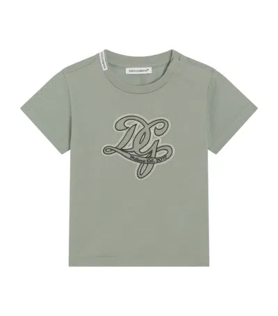 Dolce & Gabbana Dolce&gabbana Kids Cotton Logo T-shirt In Green