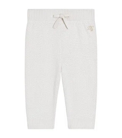 Dolce & Gabbana Dolce&gabbana Kids Cotton-cashmere Bow Trousers In Gray