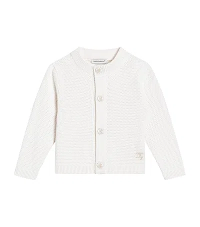 Dolce & Gabbana Dolce&gabbana Kids Cotton-cashmere Cardigan In White