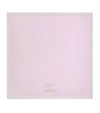 Dolce & Gabbana Dolce&gabbana Kids Cotton-linen Padded Blanket In Pink