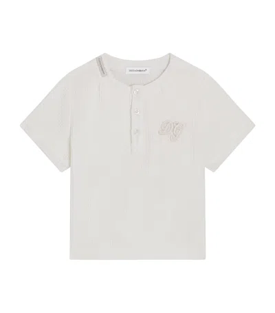 Dolce & Gabbana Dolce&gabbana Kids Logo Henley T-shirt In Neutral