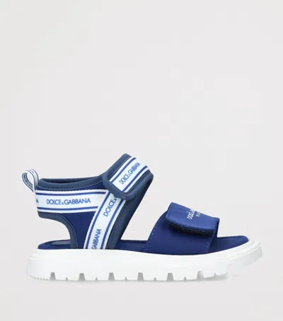 Dolce & Gabbana Dolce&gabbana Kids Logo-strap Sandals In Blue
