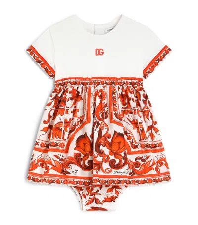 Dolce & Gabbana Dolce&gabbana Kids Majolica Print T-shirt Dress And Bloomers In Red