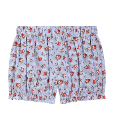 Dolce & Gabbana Dolce&gabbana Kids Rose Print Shorts In Blue