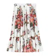 Dolce & Gabbana Flower Bouquet-print Poplin Skirt In Multi