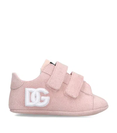 Dolce & Gabbana Dolce&gabbana Kids Suede Logo Sneakers In Pink