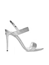 Dolce & Gabbana Embellished Satin Keira Mini Sandals With 10.5 Cm Heel Height In Silver