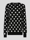 Dolce & Gabbana Polka Dot-pattern Crew-neck Jumper In Black