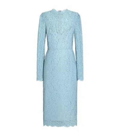 Dolce & Gabbana Dolce&gabbana Lace Maxi Dress In Blue