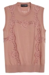 Dolce & Gabbana Lace-trim Tank Top In Rosa Polvere Scuro
